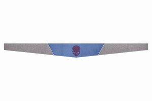Suede look truck windshield border I double stitched I 2-color I with motif I universal Skull lilac dark blue grey