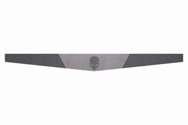 Suede look truck windshield border I double stitched I 2-color I with motif I universal Skull concrete grey grey anthracite-black