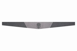 Suede look truck windshield border I double stitched I 2-color I with motif I universal Skull concrete grey grey anthracite-black