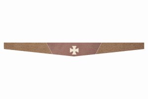 Suede look truck windshield border I double stitched I 2-color I with motif I universal iron cross beige* dark brown grizzly