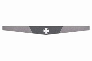 Suede look truck windshield border I double stitched I 2-color I with motif I universal iron cross white anthracite-black grey