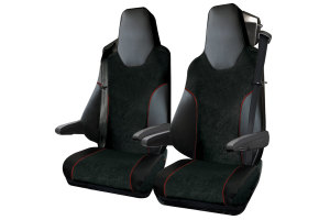 Passend für MAN*: TGX EURO6 (2020-...) I TGS EURO6 (2020-...) - Extreme Professional-Sitzbezüge im Set - Sitzflächen-Farbe Schwarz - ohne Logo - ohne Armlehnen-Bezüge