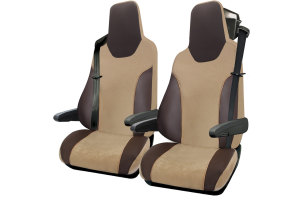 Suitable for MAN*: TGX EURO6 (2020-...) I TGS EURO6 (2020-...) - Extreme Professional seat covers in set - seat color middle brown - without logo - without armrest covers