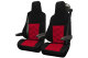 Geschikt voor MAN*: TGX, TGS EURO6 (2020-...) - Old Style Professional stoelhoezen in rode set zonder logo