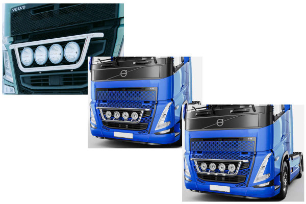 Passend für Volvo*: FH4 (2013-2020) I FH5 (2021-...) - Frontlampenbügel CLASSIC - ohne LED´s I mit einem 3er LED-Leuchten-Set