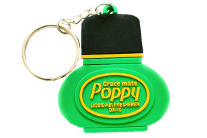 Original Poppy Grace Mate Gummi-Schlüsselanhänger - im Poppy-Flaschen-Design I Pine-Design