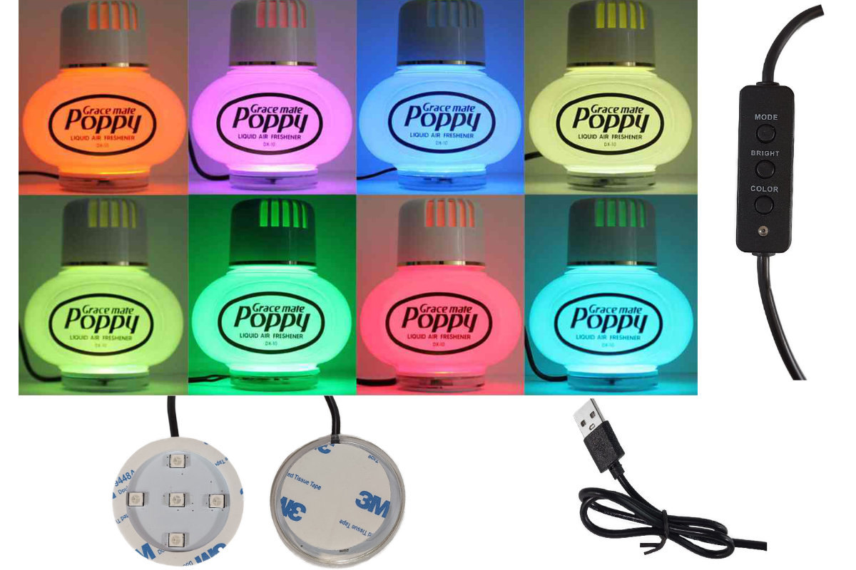 LED Beleuchtung für original Poppy Lufterfrischer 12-24V RGB