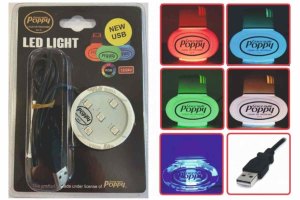 LED Beleuchtung f&uuml;r original Poppy Lufterfrischer 5 V - USB-Anschluss wei&szlig;