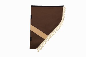 Suede look truck dummy curtains I 2 parts I with tassel pompom I strong darkening grizzly beige