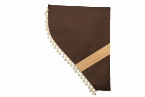 Suede look truck dummy curtains I 2 parts I with tassel pompom I strong darkening grizzly beige