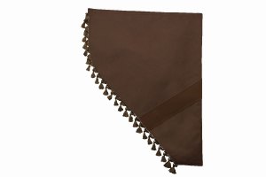 Suede look truck dummy curtains I 2 parts I with tassel pompom I strong darkening grizzly brown