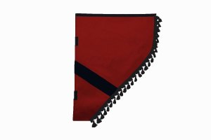 Suede look truck dummy curtains I 2 parts I with tassel pompom I strong darkening red black
