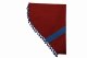 Suede look truck dummy curtains I 2 parts I with tassel pompom I strong darkening red blue