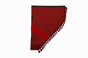 Suede look truck dummy curtains I 2 parts I with tassel pompom I strong darkening red red