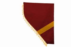 Suede look truck dummy curtains I 2 parts I with tassel pompom I strong darkening red yellow