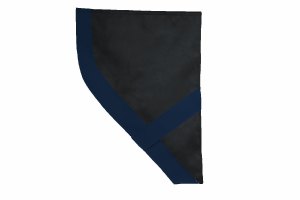 Suede look truck dummy curtains I 2 parts I with imitation leather edge I strong darkening anthracite-black blue*