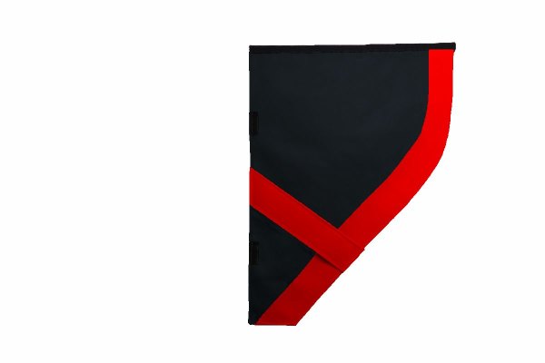 Suede look truck dummy curtains I 2 parts I with imitation leather edge I strong darkening anthracite-black red*