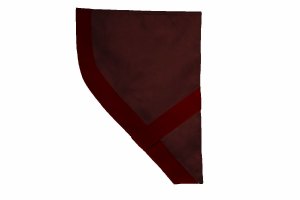 Suede look truck dummy curtains I 2 parts I with imitation leather edge I strong darkening bordeaux bordeaux