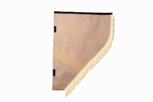 Suede look truck curtain dummy I 2 parts I with fringes I heavily darkening caramel beige