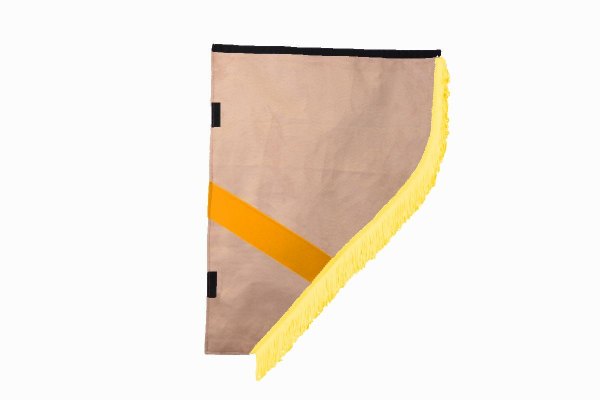 Suede look truck curtain dummy I 2 parts I with fringes I heavily darkening caramel yellow