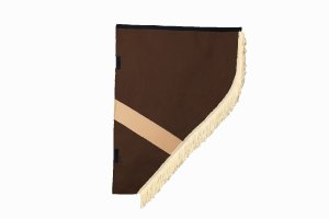 Suede look truck curtain dummy I 2 parts I with fringes I heavily darkening grizzly beige
