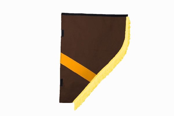 Suede look truck curtain dummy I 2 parts I with fringes I heavily darkening grizzly yellow