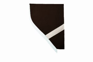 Suede look truck curtain dummy I 2 parts I with fringes I heavily darkening dark brown white