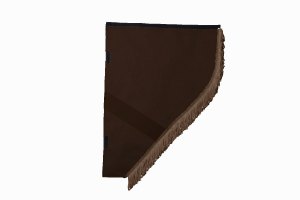 Suede look truck curtain dummy I 2 parts I with fringes I heavily darkening dark brown brown