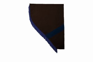 Suede look truck curtain dummy I 2 parts I with fringes I heavily darkening dark brown blue