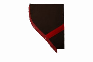 Suede look truck curtain dummy I 2 parts I with fringes I heavily darkening dark brown red