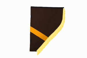 Suede look truck curtain dummy I 2 parts I with fringes I heavily darkening dark brown yellow