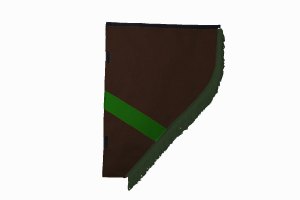 Suede look truck curtain dummy I 2 parts I with fringes I heavily darkening dark brown green