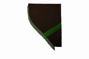 Suede look truck curtain dummy I 2 parts I with fringes I heavily darkening dark brown green
