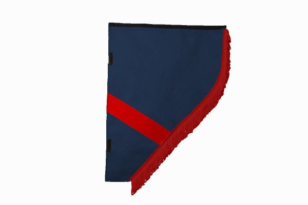 Suede look truck curtain dummy I 2 parts I with fringes I heavily darkening dark blue red