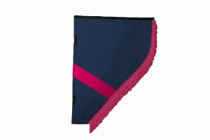 Suede look truck curtain dummy I 2 parts I with fringes I heavily darkening dark blue pink