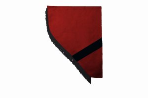 Suede look truck curtain dummy I 2 parts I with fringes I heavily darkening red black