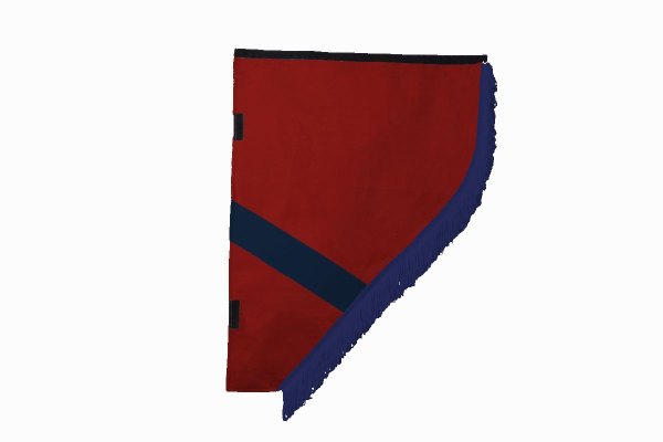 Suede look truck curtain dummy I 2 parts I with fringes I heavily darkening red blue