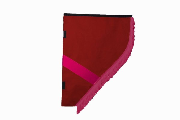 Wildlederoptik Lkw Gardinen-Attrappe I 2 teilig I mit Fransen I stark abdunkelnd Rot  Pink