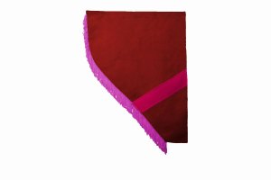 Suede look truck curtain dummy I 2 parts I with fringes I heavily darkening red pink