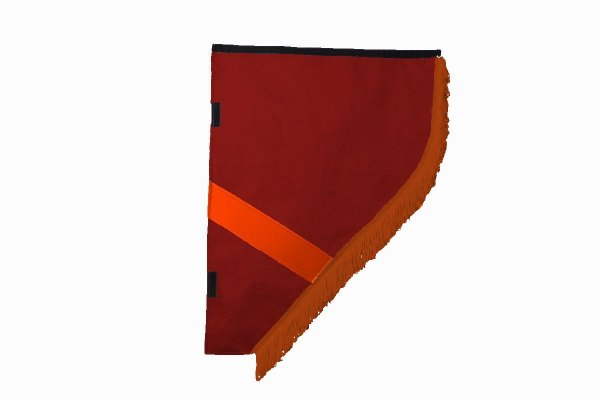 Suede look truck curtain dummy I 2 parts I with fringes I heavily darkening red orange