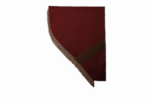 Suede look truck curtain dummy I 2 parts I with fringes I heavily darkening bordeaux brown