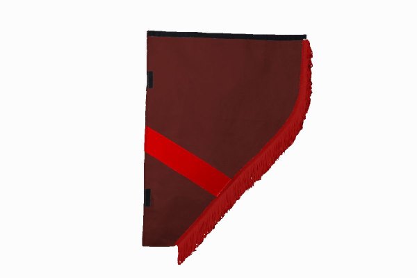 Suede look truck curtain dummy I 2 parts I with fringes I heavily darkening bordeaux red
