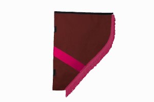 Suede look truck curtain dummy I 2 parts I with fringes I heavily darkening bordeaux pink
