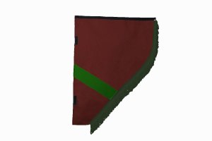 Suede look truck curtain dummy I 2 parts I with fringes I heavily darkening bordeaux green