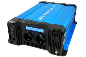Voltage transformer FS I input voltage 12V I power level 1500W pure sine wave I colour BLUE I with display