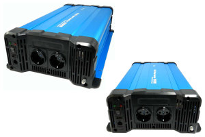 Voltage transformer FS I input voltage 12V I power level 3000W pure sine wave I colour BLUE I with display