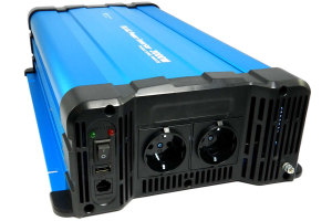 Voltage transformer FS I input voltage 12V I power level 3000W pure sine wave I colour BLUE I with display