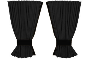 Transporter curtains in suede look with imitation leather...