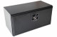 Plaatstalen opbergbox met poedercoating, afsluitbaar, zwart L400xH300xD300mm
