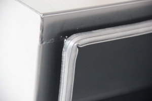 Pulverbeschichtete Staubox aus Stahl, abschlie&szlig;bar, schwarz L1000xH500xT500mm